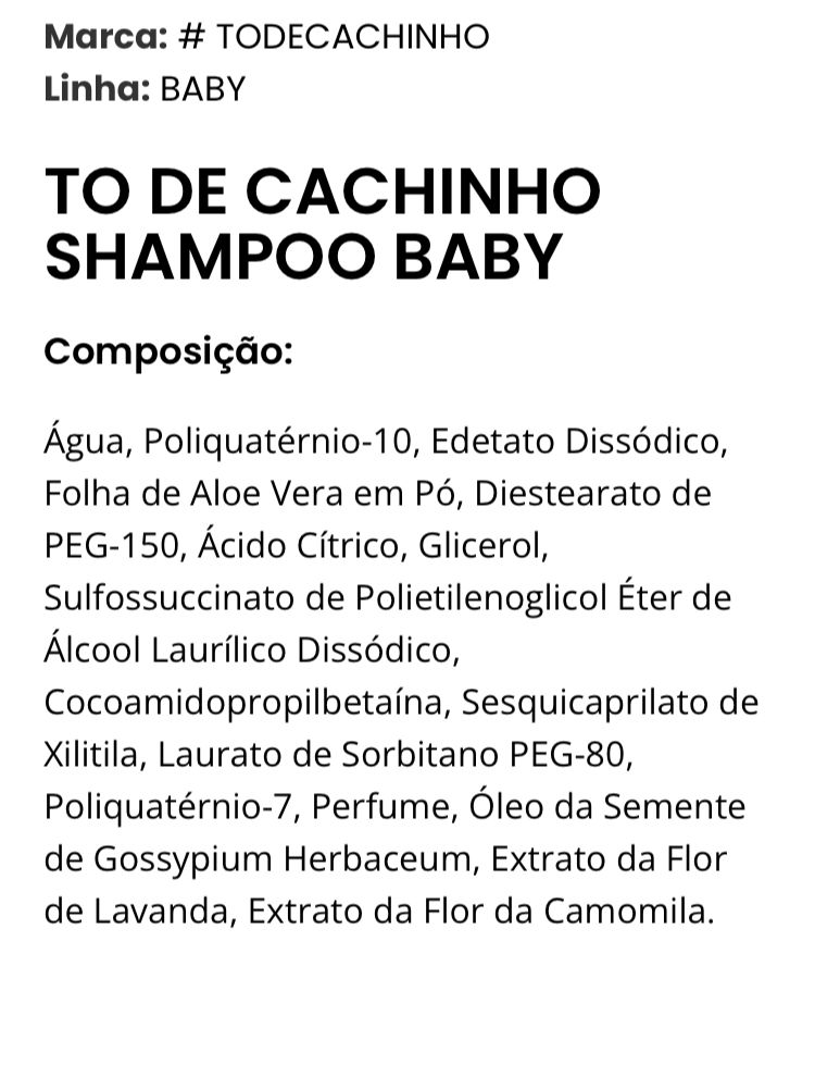 composicion shampoo baby